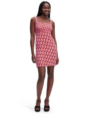 Diane Von Furstenberg x Target collab Pink Geometric Mini Dress